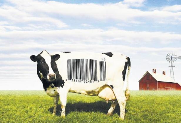 Food on film: The poster for filmmaker Robert Kenner's 'Food, Inc.' features a bar-coded cow